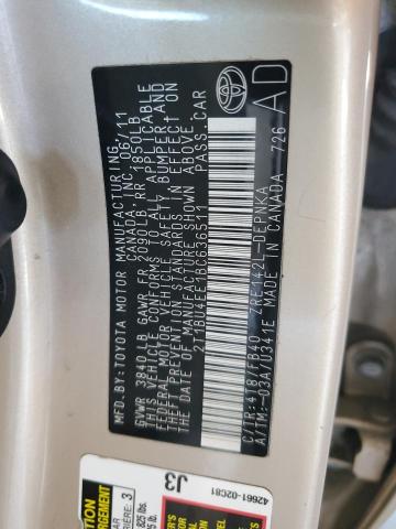 2T1BU4EE1BC636511 - 2011 TOYOTA COROLLA BASE ოქროსფერი ფოტო 13