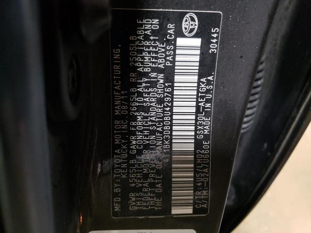4T1BK3DB0BU429761 - 2011 TOYOTA AVALON BASE 黑色 照片 13