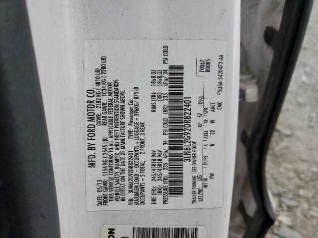 3LN6L2G92DR822401 - 2013 LINCOLN MKZ Weiß Foto 12