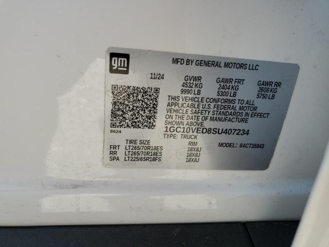 1GC10VED8SU407234 - 2025 CHEVROLET SILVERADO 白色 照片 13
