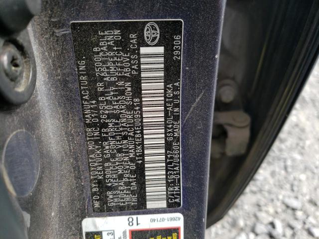 4T1BK1EB4EU095418 - 2014 TOYOTA AVALON BASE 灰色 照片 12