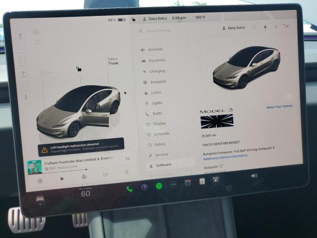 5YJ3E1ET4RF859257 - 2024 TESLA MODEL 3 灰色 照片 9