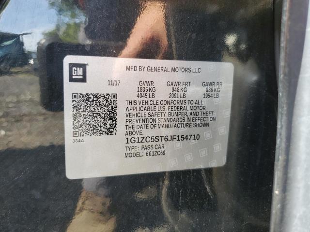 1G1ZC5ST6JF154710 - 2018 CHEVROLET MALIBU LS 黑色 照片 12