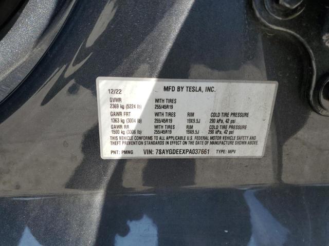 7SAYGDEEXPA037661 - 2023 TESLA MODEL Y GRAY photo 14