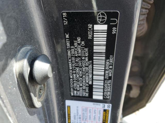 NMTKHMBX0KR084774 - 2019 TOYOTA C-HR XLE Boz foto 13