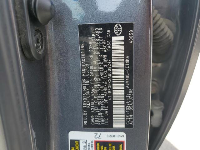 4T1BF3EK5AU008247 - 2010 TOYOTA CAMRY BASE GRAY photo 13