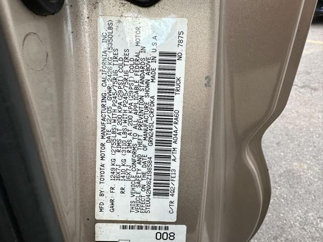 5TEUU42NX6Z198584 - 2006 TOYOTA TACOMA ACCESS CAB Qəhvəyi foto 10