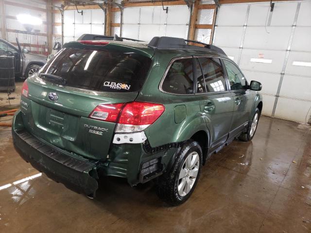 4S4BRBFC0B3328950 - 2011 SUBARU OUTBACK 2.5I PREMIUM GREEN photo 3