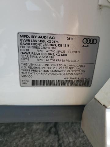 WA1ANAFY8J2234220 - 2018 AUDI Q5 PREMIUM 白色 照片 12