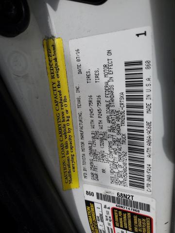 5TFRX5GN8GX072762 - 2016 TOYOTA TACOMA ACCESS CAB Ağ foto 12