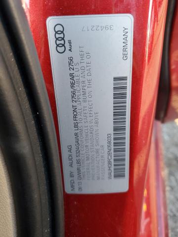 WAUHGBFC2EN058033 - 2014 AUDI A6 PRESTIGE მუქწითელი ფოტო 12