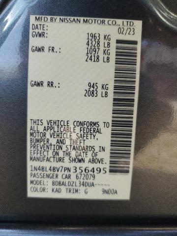 1N4BL4BV7PN356495 - 2023 NISSAN ALTIMA S GRAY photo 13