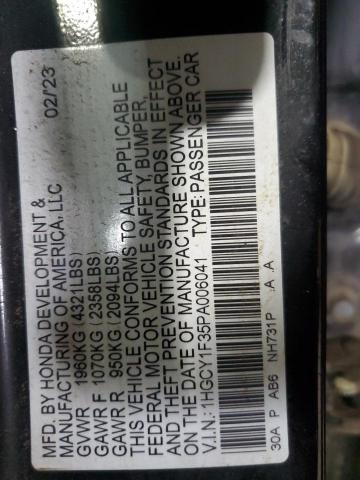 1HGCY1F35PA006041 - 2023 HONDA ACCORD EX 黑色 照片 13