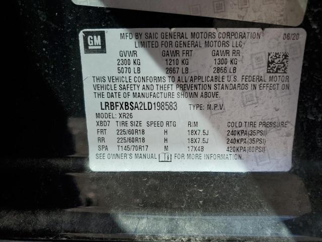 LRBFXBSA2LD198583 - 2020 BUICK ENVISION PREFERRED 黑色 照片 13