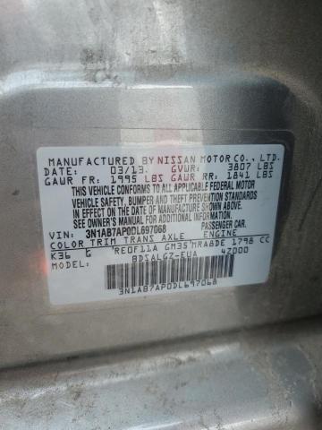 3N1AB7AP0DL697068 - 2013 NISSAN SENTRA S 灰色 照片 12