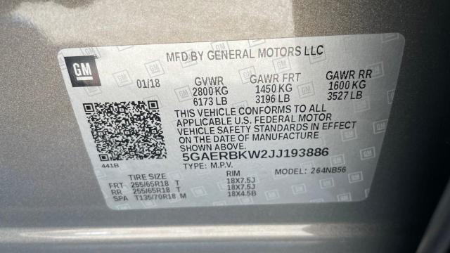 5GAERBKW2JJ193886 - 2018 BUICK ENCLAVE ESSENCE თაფლისფერი ფოტო 10