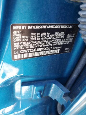 5UXXW7C58J0W64561 - 2018 BMW X4 XDRIVEM40I BLUE photo 12