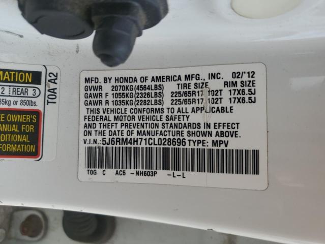 5J6RM4H71CL028696 - 2012 HONDA CR-V EXL 白色 照片 13
