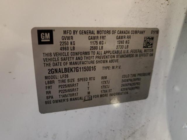 2GNALBEK7G1150016 - 2016 CHEVROLET EQUINOX LS 白色 照片 13