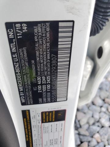 55SWF8DB9KU293807 - 2019 MERCEDES-BENZ C 300 WHITE photo 12