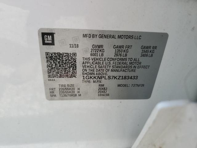 1GKKNPLS7KZ183433 - 2019 GMC ACADIA DENALI 白色 照片 13