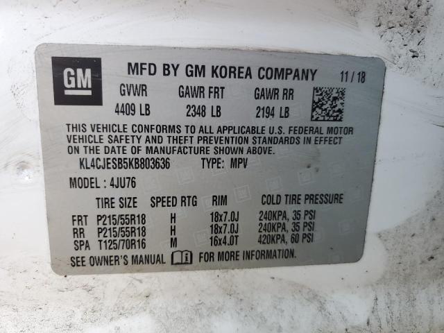 KL4CJESB5KB803636 - 2019 BUICK ENCORE PREFERRED Ağ foto 14