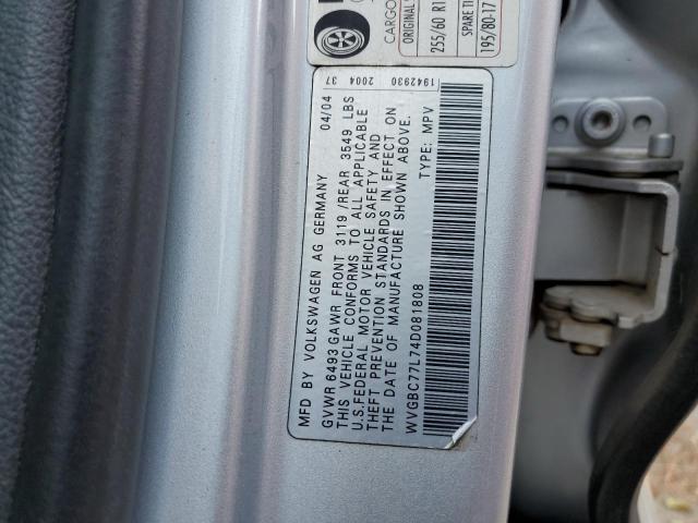 WVGBC77L74D081808 - 2004 VOLKSWAGEN TOUAREG 3.2 SILVER photo 13