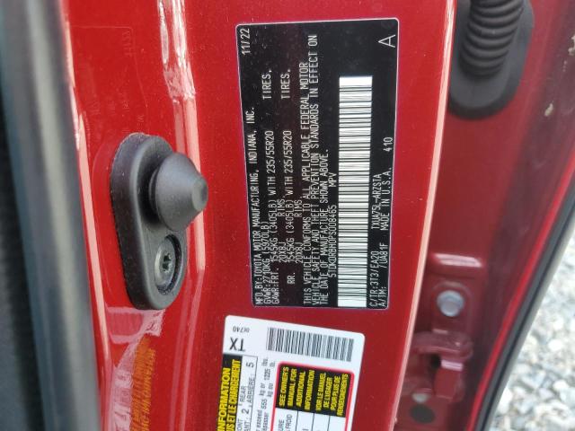 5TDKDRBH0PS008465 - 2023 TOYOTA HIGHLANDER L RED photo 13
