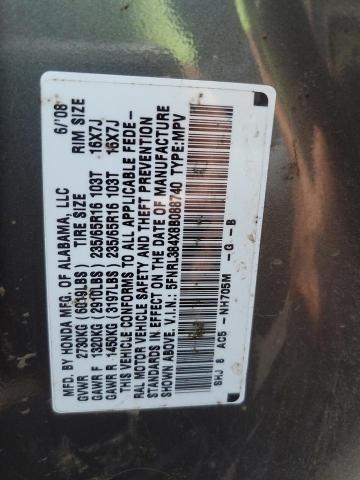 5FNRL384X8B088740 - 2008 HONDA ODYSSEY EX CHARCOAL photo 13