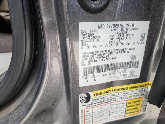 1FMJU1H58DEF51280 - 2013 FORD EXPEDITION XLT GRAY photo 13