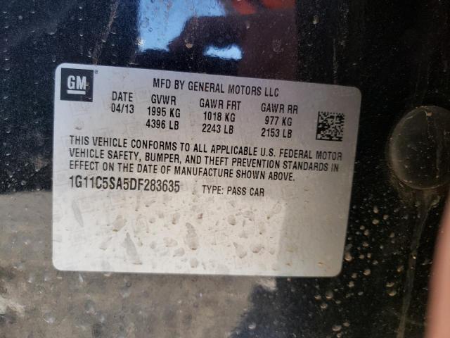 1G11C5SA5DF283635 - 2013 CHEVROLET MALIBU 1LT შავი ფოტო 12