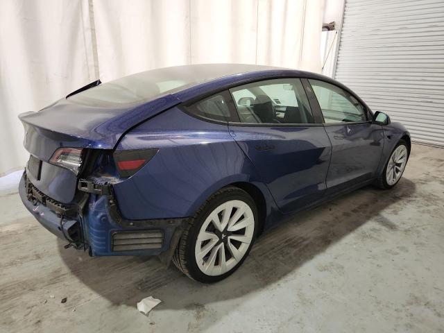 5YJ3E1EA3NF370843 - 2022 TESLA MODEL 3 BLUE photo 3