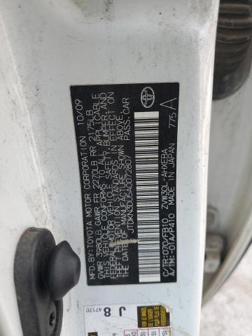 JTDKN3DU5A0072807 - 2010 TOYOTA PRIUS BLACK photo 12