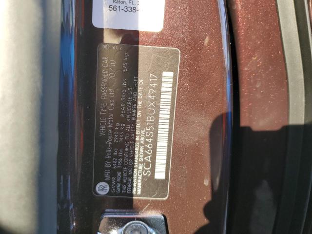 SCA664S51BUX49417 - 2011 ROLLS-ROYCE GHOST 勃艮第红 照片 13