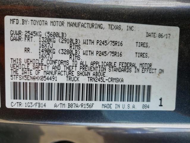 5TFSX5EN4HX054491 - 2017 TOYOTA TACOMA ACCESS CAB ნაცრისფერი ფოტო 12