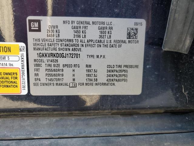 1GKKVRKD0GJ172701 - 2016 GMC ACADIA SLT-1 蓝色 照片 13