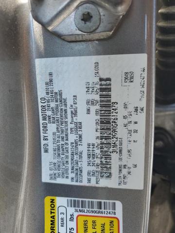 3LN6L2G90GR612478 - 2016 LINCOLN MKZ GRAY photo 12