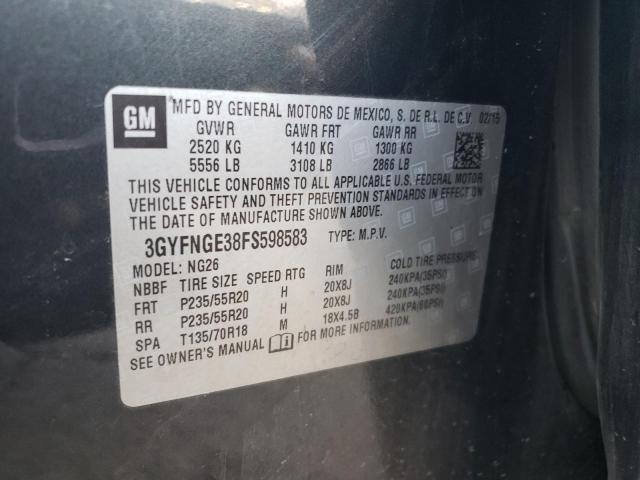 3GYFNGE38FS598583 - 2015 CADILLAC SRX PREMIUM COLLECTION Սև լուսանկար 12