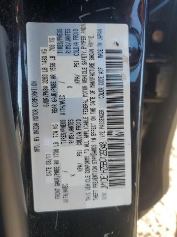 JM1DE1HZ5B0129348 - 2011 MAZDA MAZDA2 BLACK photo 12