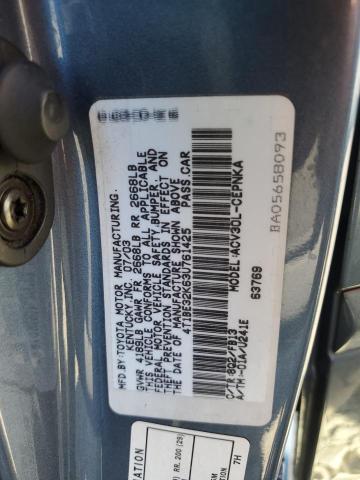 4T1BE32K63U761425 - 2003 TOYOTA CAMRY LE Mavi foto 12
