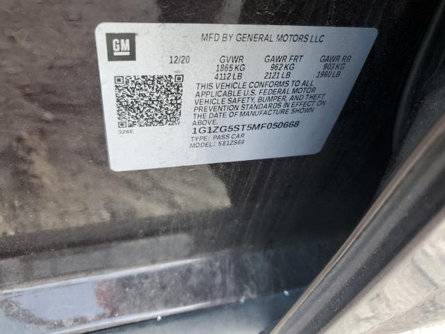 1G1ZG5ST5MF050668 - 2021 CHEVROLET MALIBU RS PURPLE photo 12