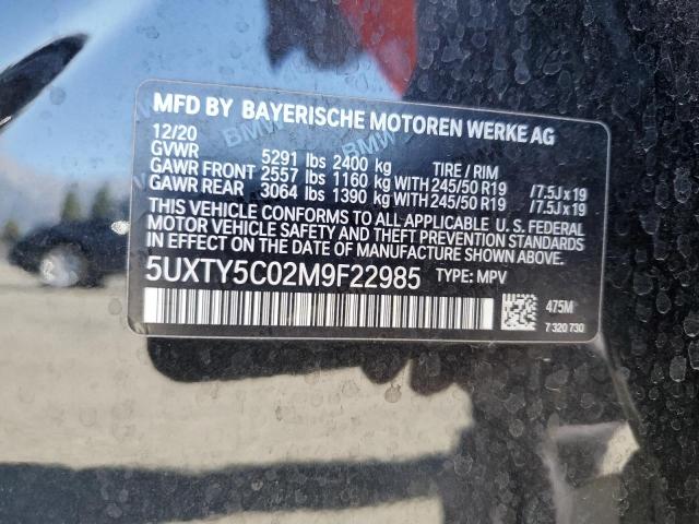 5UXTY5C02M9F22985 - 2021 BMW X3 XDRIVE30I BLACK photo 13