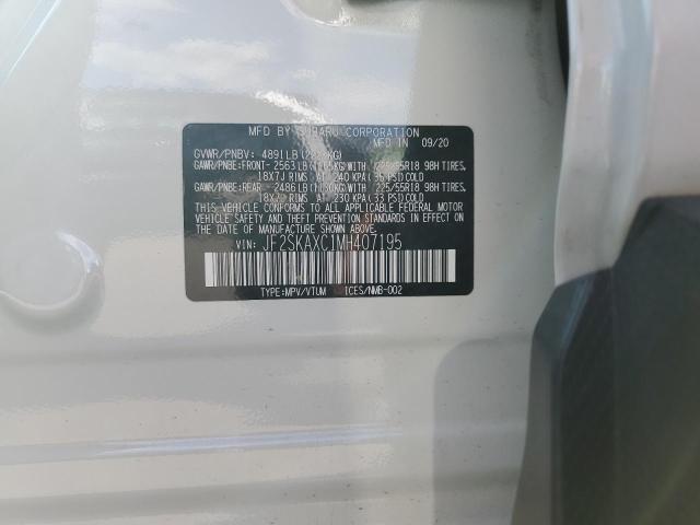 JF2SKAXC1MH407195 - 2021 SUBARU FORESTER TOURING WHITE photo 14
