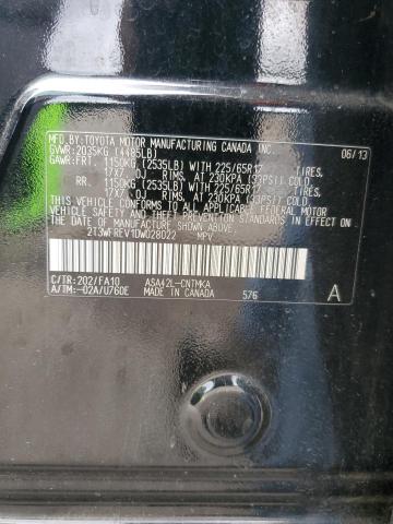 2T3WFREV1DW028022 - 2013 TOYOTA RAV4 XLE BLACK photo 14