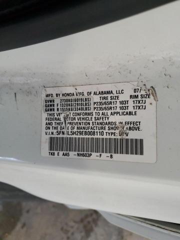 5FNRL5H29EB008110 - 2014 HONDA ODYSSEY LX WHITE photo 13