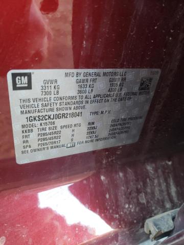 1GKS2CKJ0GR218041 - 2016 GMC YUKON DENALI MAROON photo 14