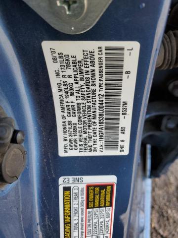 1HGFA16538L004412 - 2008 HONDA CIVIC EX LX BLUE photo 12