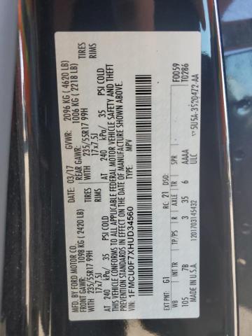 1FMCU0F7XHUD34560 - 2017 FORD ESCAPE S BLACK photo 13