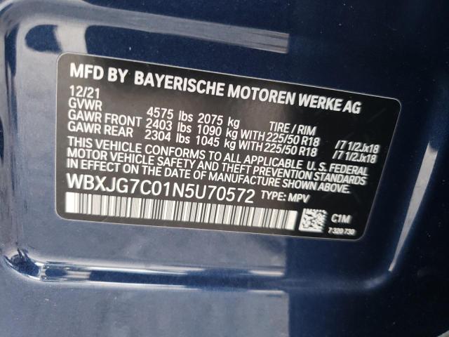 WBXJG7C01N5U70572 - 2022 BMW X1 SDRIVE28I BLUE photo 13