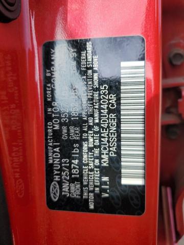 KMHCU4AE4DU440235 - 2013 HYUNDAI ACCENT GLS 红色 照片 12